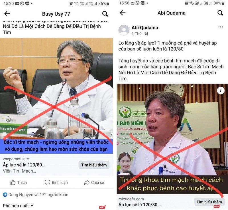 Quảng cáo mạo danh GS.TS Trần Bình Giang trên facebook Quảng cáo mạo danh GS.TS Trần Bình Giang trên facebook