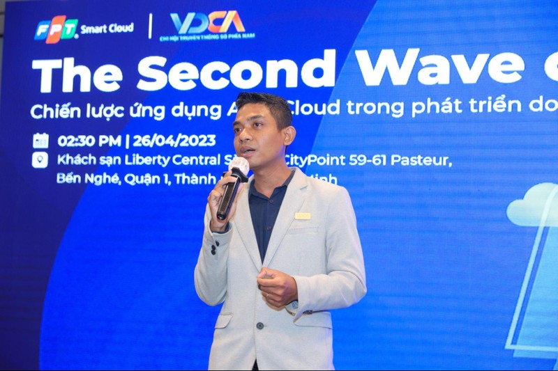 Ông Võ Thanh Mỹ - Chủ tịch Chi Hội Truyền thông số phía Nam - phát biểu tại sự kiện Ông Võ Thanh Mỹ - Chủ tịch Chi Hội Truyền thông số phía Nam - phát biểu tại sự kiện