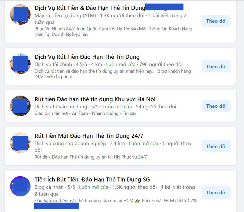 Có vài chục tài khoản trên mạng xã hội hứa hẹn cung cấp dịch vụ rút tiền - đáo hạn thẻ tín dụng dich vu dao han the 1.jpg