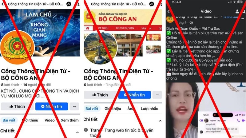 Các website giả mạo Cổng Thông tin điện tử Bộ Công an