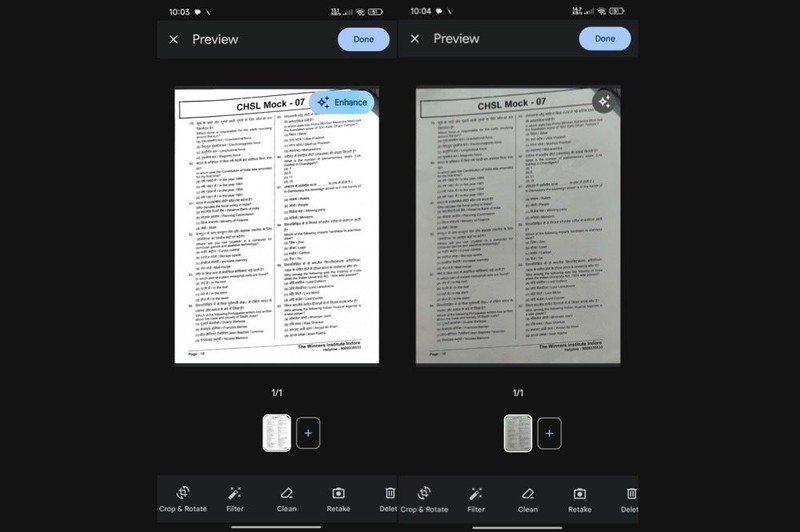 Tính năng scan tài liệu được cải tiến. Ảnh: Android Authority scan tai lieu.jpg