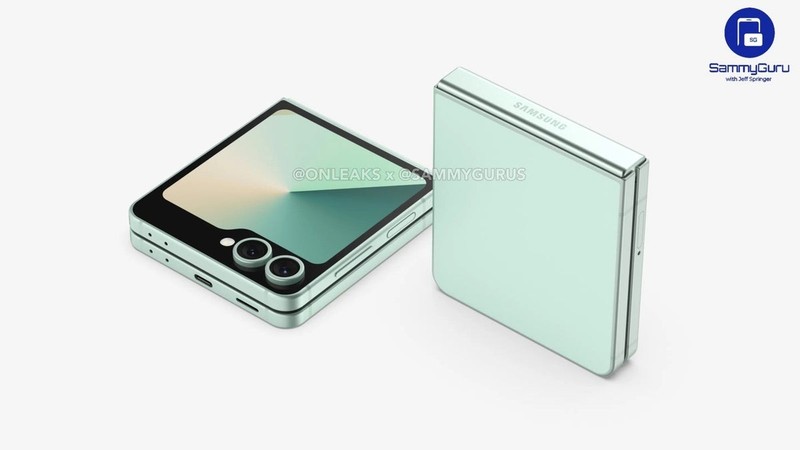 Ảnh dựng Galaxy Z Flip 7 FE. Ảnh: SammyGuru Galaxy Z Flip 7 FE - SammyGuru.jpg