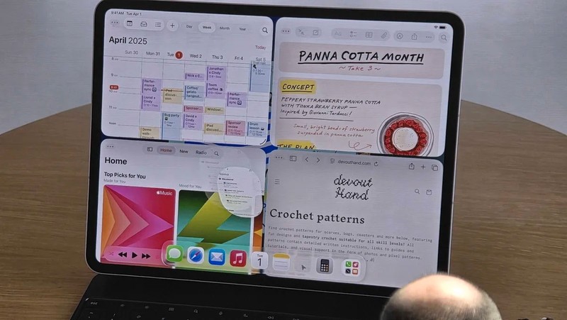 Chế độ đa nhiệm trên iPadOS 26. Ảnh: Tech Radar da nhiem iPadOS 26 - Tech Radar.jpg