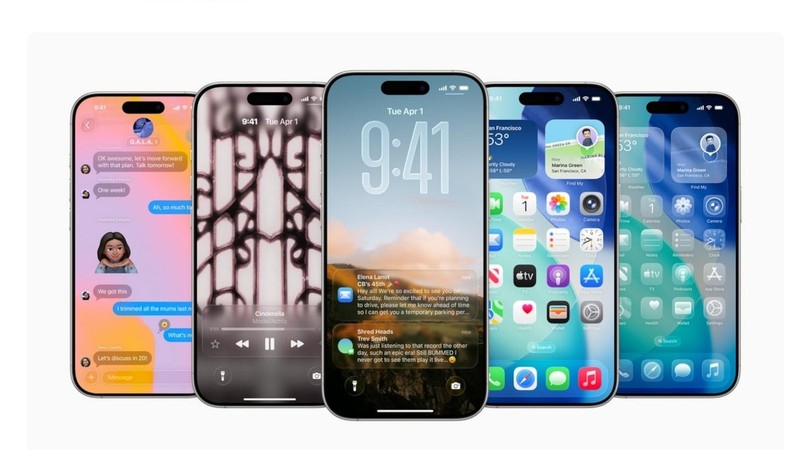 iOS 26 trên iPhone. Ảnh: Apple iPhone iOS 26 - Phone Arena.jpg