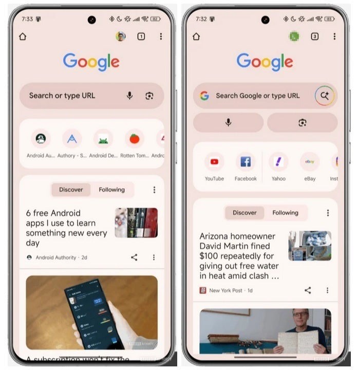 Giao diện thanh tìm kiếm mới trên điện thoại Android. Ảnh: Android Authority Giao dien thanh tim kiem moi - Android Authority.jpg