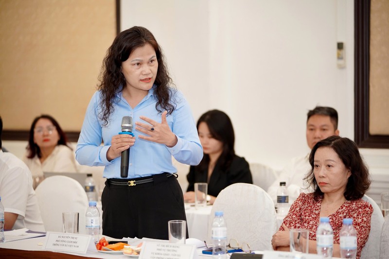 Bà Nguyễn Thị Sự đề xuất cần có cơ chế đặc thù kể cả về tài chính, lao động, tiền lương, công nghệ cho mô hình báo chí truyền thông đa phương tiện. 58fe93cc6fb5daeb83a4.jpg