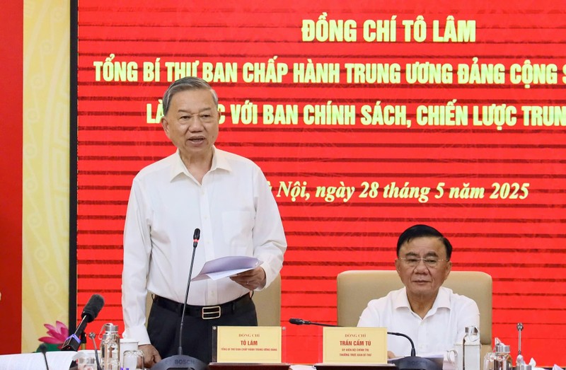 Tổng Bí thư Tô Lâm phát biểu. Ảnh: Ban Chính sách, chiến lược Trung ương Tổng Bí thư Tô Lâm phát biểu. Ảnh: Ban Chính sách, chiến lược Trung ương