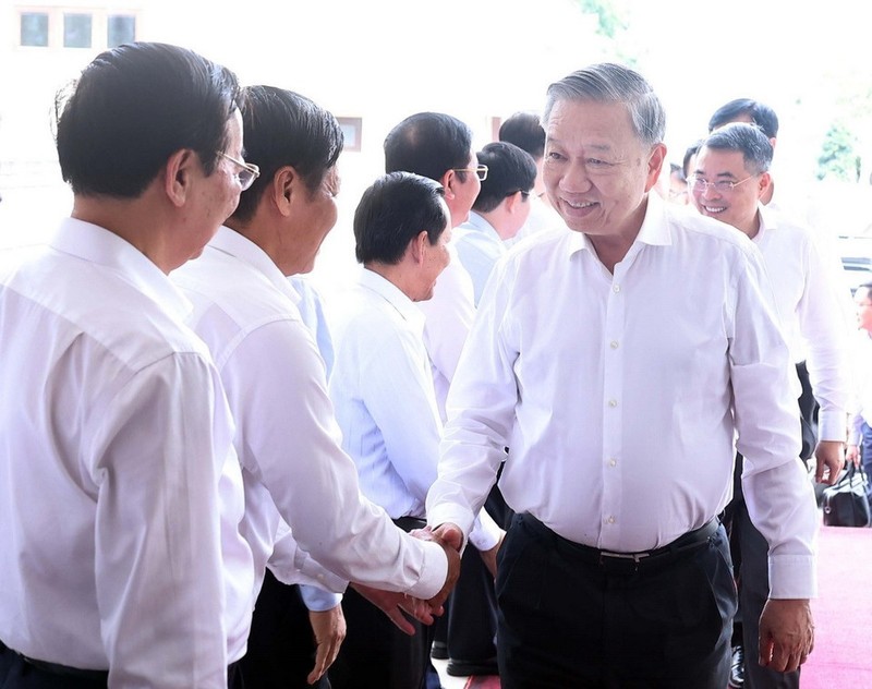Tổng Bí thư Tô Lâm tới làm việc với Ban Thường vụ Thành uỷ Cần Thơ và Thường trực Tỉnh ủy Hậu Giang, Sóc Trăng. Ảnh: TTXVN IMG_9137.jpeg