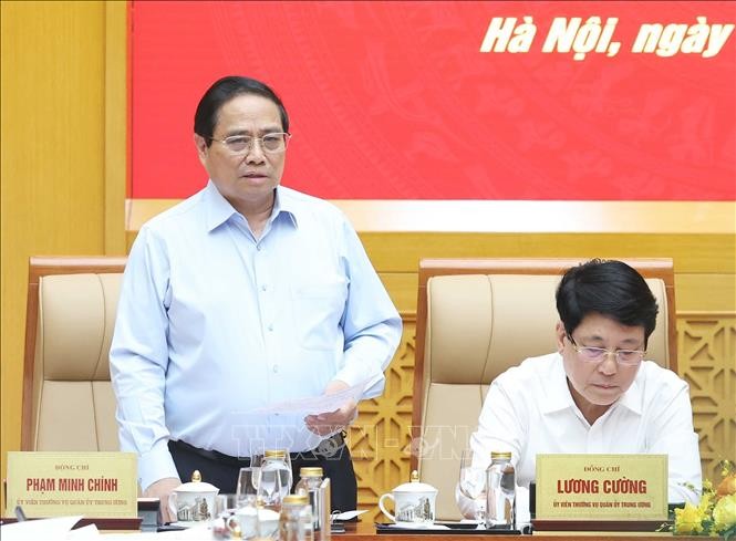 Thủ tướng Phạm Minh Chính phát biểu. Ảnh: Thống Nhất/TTXVN thu-tuong-190625-3647.jpg