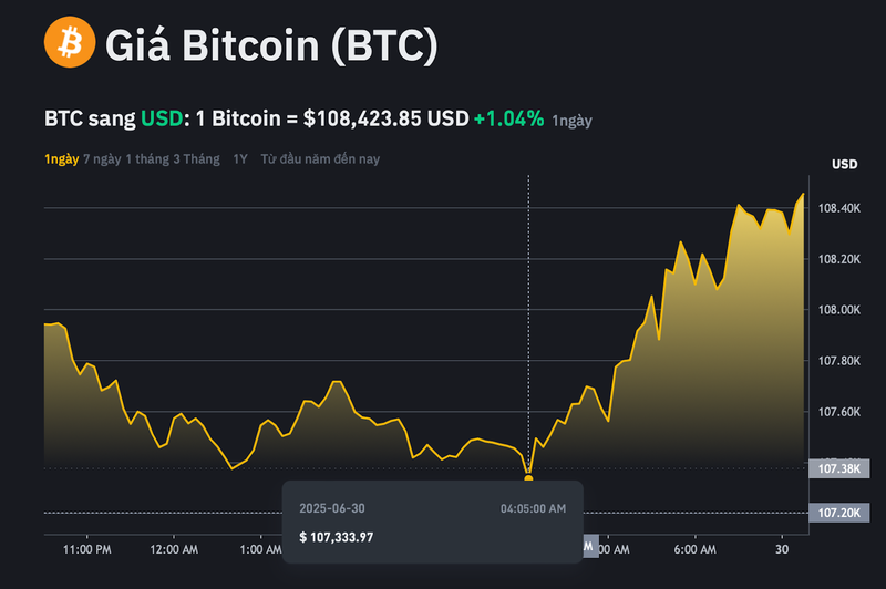 Giá Bitcoin biến động nhẹ trong 24h qua. Giá Bitcoin biến động nhẹ trong 24h qua.