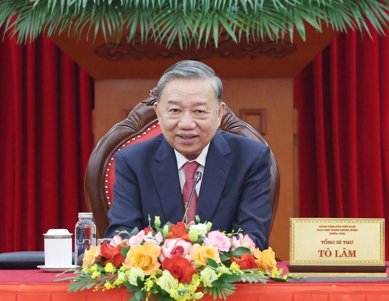 Tổng Bí thư Tô Lâm điện đàm với Tổng thống Hoa Kỳ Donald Trump. Ảnh: Thống Nhất/TTXVN tong-bi-thu-1-6446.jpg