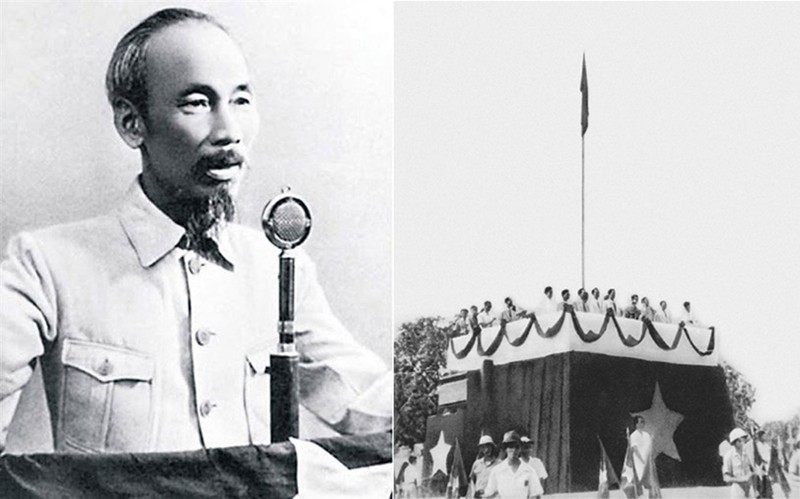 Ngày 2/9/1945, tại Quảng trường Ba Đình, Hà Nội, Chủ tịch Hồ Chí Minh đọc Tuyên ngôn Độc lập, khai sinh ra nước Việt Nam Dân chủ Cộng hòa, mở ra kỷ nguyên mới cho lịch sử dân tộc. Ảnh tư liệu bac ho doc tuyen ngon.jpg