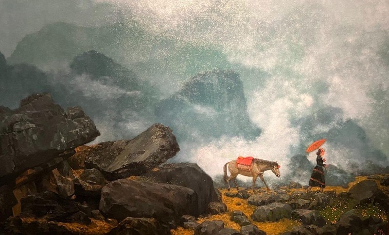 Tác phẩm của hoạ sĩ Đỗ Quyên Hoa - Dặm về - Năm sáng tác 2021