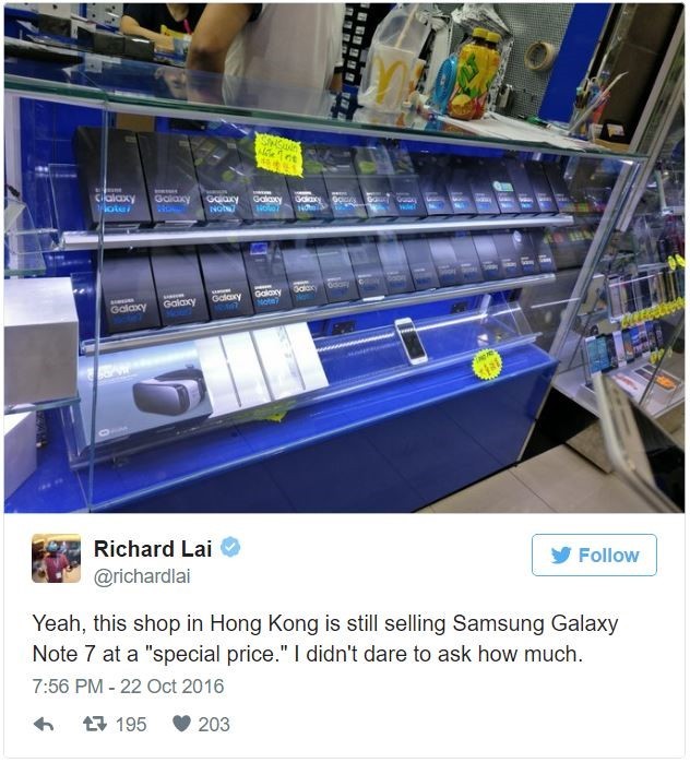 Cua hang tai Hong Kong van ban Note 7 voi gia 'dac biet' hinh anh 1