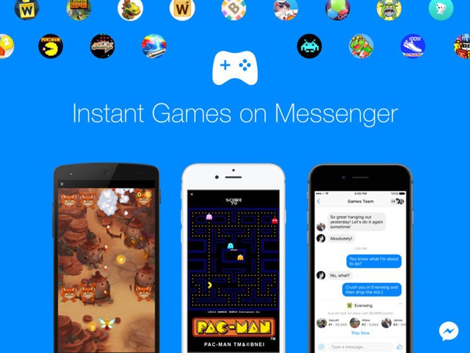 Instant Games sẽ giúp người dùng giải trí khi đang trò chuyện trong Facebook Messenger.