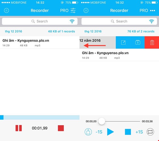 Chỉnh sửa, chia sẻ tập tin ghi âm với bạn bè. Ảnh: MINH HOÀNG Chỉnh sửa, chia sẻ tập tin ghi âm với bạn bè. Ảnh: MINH HOÀNG