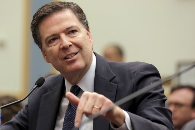 Giám đốc FBI James Comey trong phiên điều trần trước Quốc hội liên quan an ninh quốc gia và quyền cá nhân của người Mỹ hôm 1-3 - Ảnh: Reuters