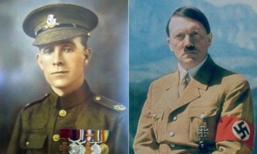 Binh nhì anh Henry Tandey và trùm phát xít Adolf Hiler. Ảnh: BBC