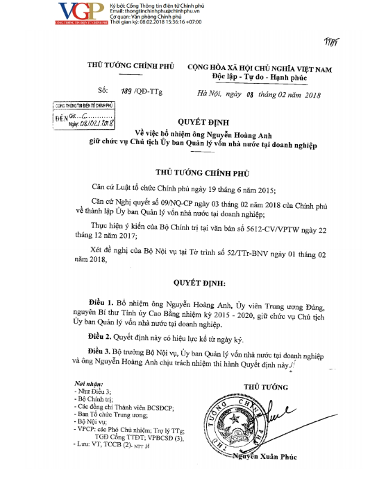 Chủ tịch Ủy ban Quản lý vốn nhà nước tại doanh nghiệp Nguyễn Hoàng Anh là ai? ảnh 1 Chủ tịch Ủy ban Quản lý vốn nhà nước tại doanh nghiệp Nguyễn Hoàng Anh là ai? ảnh 1