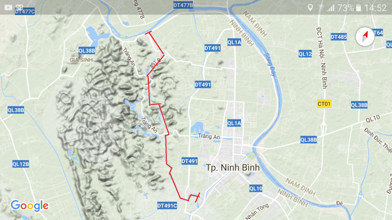 Sông Sào Khê dài khoảng 14km (đoạn màu đỏ) được đầu tư gần 2.600 tỷ đồng để thực hiện dự án. Ảnh: ND