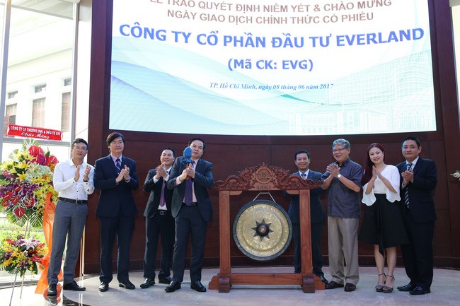 Cổ phiếu EVG của CTCP Đầu tư Everland chính thức lên HoSE từ giữa năm 2017. (Ảnh: HSX) Cổ phiếu EVG của CTCP Đầu tư Everland chính thức lên HoSE từ giữa năm 2017. (Ảnh: HSX)