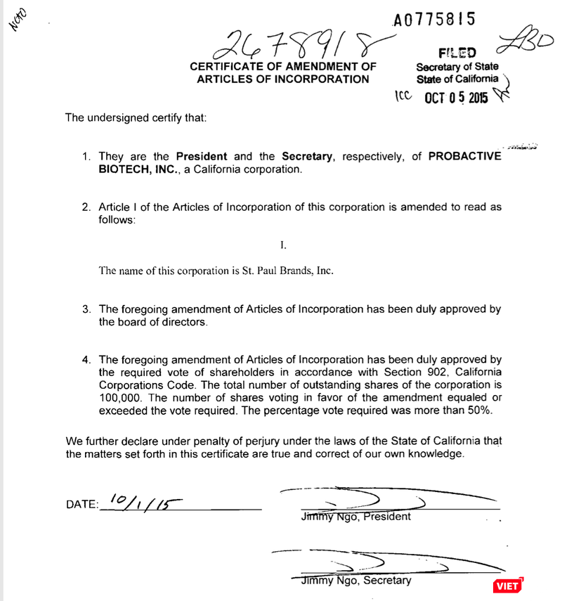 Tại một báo cáo phân tích ngành vào năm 2015, một công ty chứng khoán đã viết: “Toàn bộ các dòng sản phẩm chức năng độc quyền của ECO bao gồm: Alipas, Angela, Jex, Otiv, Faz, Lic… đều do công ty St. Paul Brands (một công ty tại Mỹ do một Việt Kiều là bà Tracy Nguyen sáng lập) sản xuất và xuất khẩu độc quyền cho ECO tiêu thụ tại Việt Nam. Theo tìm hiểu của chúng tôi, toàn bộ hoạt động của công ty St. Paul Brands nêu trên chỉ là sản xuất các dòng sản phẩm chức năng cho riêng ECO tiêu thụ tại Việt Nam chứ không tiêu thụ tại thị trường Mỹ hay các nước khác”. Tuy nhiên, phản hồi với VietTimes, Eco Pharma cho biết đó là thông tin sai sự thật. Phía công ty ra báo cáo trên đã phải xin lỗi Eco Pharma và tiến hành hủy báo cáo này vào tháng 7/2017. Theo tìm hiểu của VietTimes, St. Paul Brands, Inc. thành lập cuối năm 2004 ở California (Hoa Kỳ), hiện do ông Jimmy Ngo – con trai bà Tracy Nguyễn – đại diện với cương vị Chủ tịch (President). Khi mới thành lập, công ty có tên Probactive Biotech, Inc. và mới chính thức đổi thành St. Paul Brands, Inc. kể từ ngày 10/1/2015. Bên cạnh St. Paul Brands, “group” của bà Tracy Nguyễn còn có một doanh nghiệp tên St. Paul khác, được thành lập vào cuối năm 2003, là St. Paul Biotech, Inc. (tên cũ: Nugen Biotech, Inc.). Trong khi St. Paul Biotech, Inc. được giới thiệu là chuyên về thực hiện các xét nghiệm chẩn đoán nhanh; thì St. Paul Brands, Inc. lại chuyên về dòng sản phẩm bố sung chế độ ăn uống (thực phẩm chức năng), vitamin sủi và thuốc không kê đơn. Không chỉ hoạt động ở Hoa Kỳ, nhiều năm trở lại đây, nữ doanh nhân Việt kiều Tracy Nguyễn đã về Việt Nam phát triển sự nghiệp và trở lại với cái tên Việt: Nguyễn Đoan Trang.