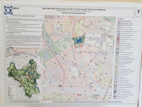 Quy hoạch chi tiết khu biệt thự cao cấp Hoàng Kim (Nguồn: UBND huyện Hoài Đức) Quy hoạch chi tiết khu biệt thự cao cấp Hoàng Kim (Nguồn: UBND huyện Hoài Đức)