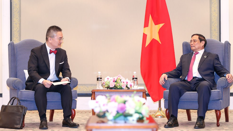 Thủ tướng Phạm Minh Chính tiếp Chủ tịch Công ty thăm dò và khai thác dầu khí Mitsui Hirotaka Hamamoto (Ảnh: VGP) thu-tuong.PNG