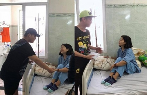 Mai Phương tươi cười khi đồng nghiệp đến thăm. Ảnh: Đời sống pháp luật Mai Phương tươi cười khi đồng nghiệp đến thăm. Ảnh: Đời sống pháp luật