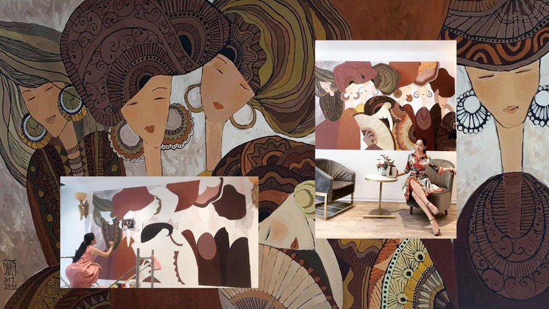 Tranh Hà Hùng Dũng bị một spa ở Hà Nội sao chép, vẽ lên tường Tranh Hà Hùng Dũng bị một spa ở Hà Nội sao chép, vẽ lên tường