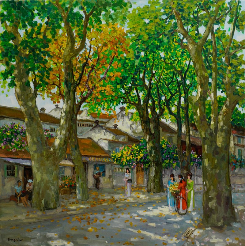 Tranh phố của họa sĩ Lâm Đức Mạnh bị sao chép bán công khai Tranh phố của họa sĩ Lâm Đức Mạnh bị sao chép bán công khai