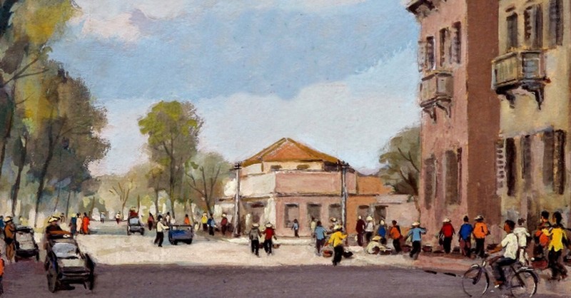 Tranh phố của Lê Văn Xương trong bộ sưu tập do con gái Lê Y Lan lưu giữ và cung cấp Tranh phố của Lê Văn Xương trong bộ sưu tập do con gái Lê Y Lan lưu giữ