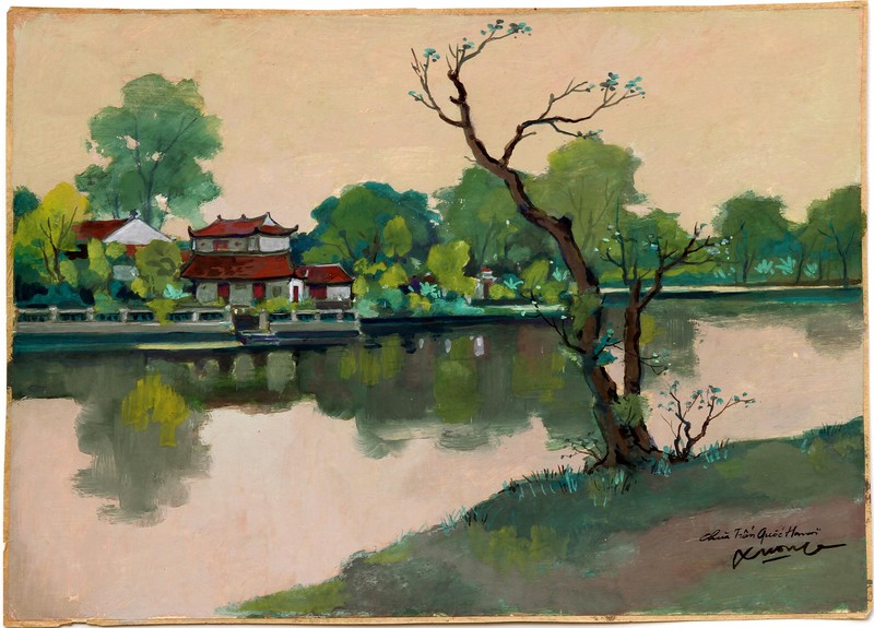 Bức "Chùa Trấn Quốc" của Lê Văn Xương Bức