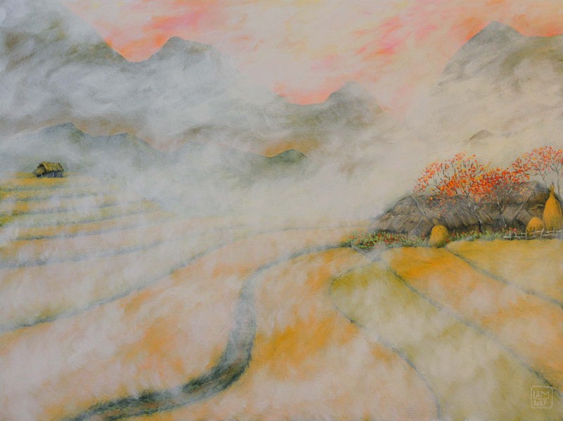 Nguyễn Lâm, Một sáng mùa thu, Acrylic, 80x60cm, sáng tác năm 2019 Nguyễn Lâm, Một sáng mùa thu, Acrylic, 80x60cm, sáng tác năm 2019