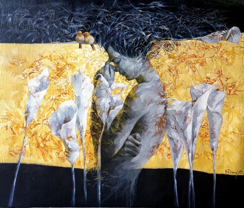 Các tác phẩm gần đây của họa sĩ Đinh Ngọc Thắng đã có sự thay đổi đáng kể về phong cách 