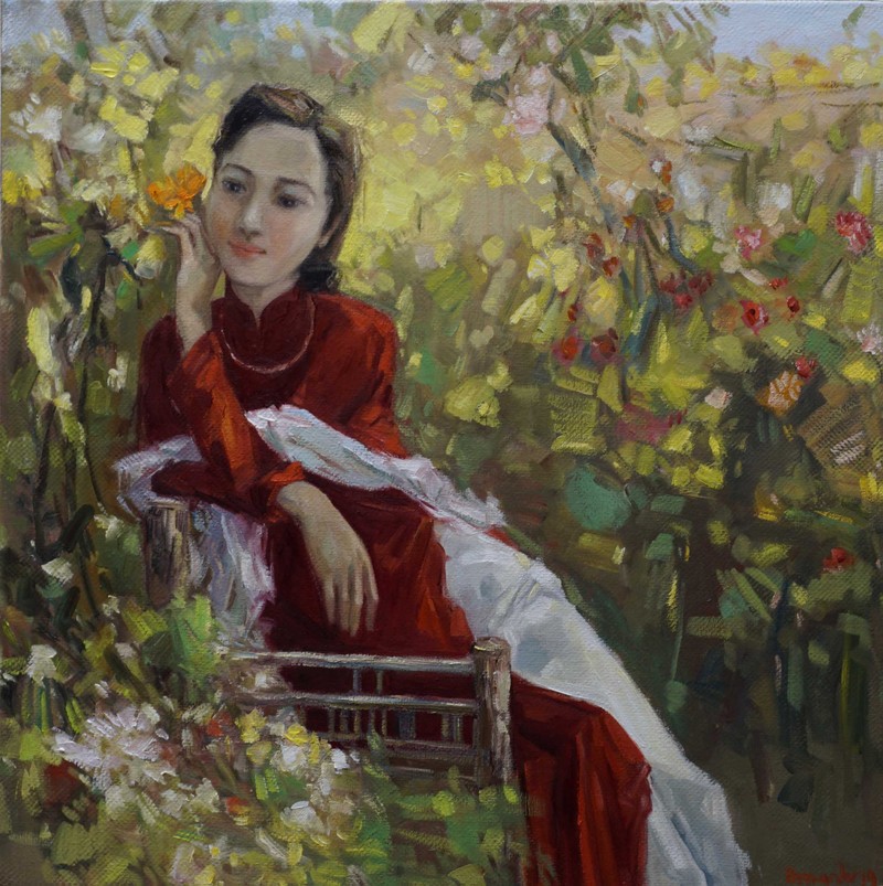 Trong vườn xuân - 70cm x70cm (Tranh Lâm Đức Mạnh) Trong vườn xuân - 70cm x70cm (Tranh Lâm Đức Mạnh)