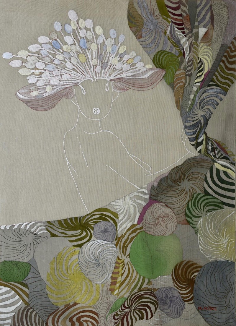 Tranh lụa của họa sĩ Nguyễn Thu Hương