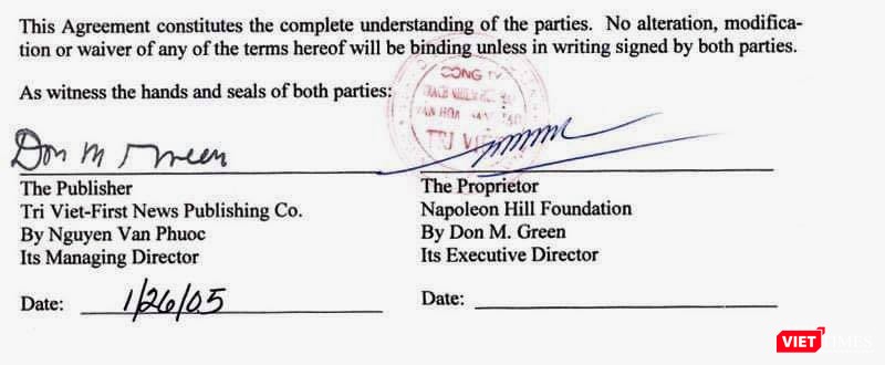 Hợp đồng bản quyền xuất bản độc quyền ấn bản tiếng Việt được ký từ năm 2005 Hợp đồng bản quyền xuất bản độc quyền ấn bản tiếng Việt được ký từ năm 2005