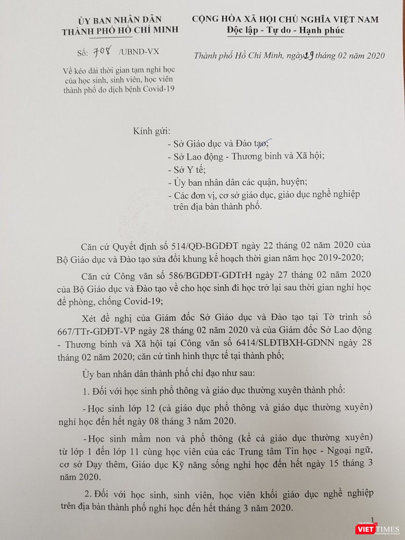 Văn bản của UBND TP.HCM vừa chính thức gửi tới các Sở, ban, ngành Văn bản của UBND TP.HCM vừa chính thức gửi tới các Sở, ban, ngành