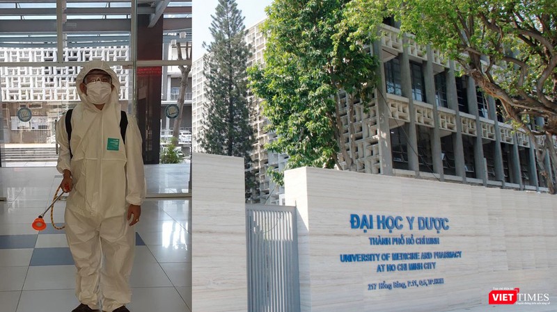 Phun khử trùng giảng đường tại ĐH Y Dược TP.HCM (Ảnh: ĐHY) Phun khử trùng giảng đường tại ĐH Y Dược TP.HCM (Ảnh: ĐHY)