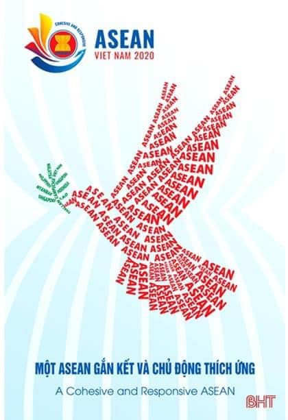 Tác phẩm "Một ASEAN gắn kết và chủ động thích ứng" ký tên tác giả Dương Ngân Hải, tham gia cuộc thi sáng tác tranh cổ động Tuyên truyền văn hóa năm Chủ tịch ASEAN 2020 - Ảnh tư liệu Tác phẩm