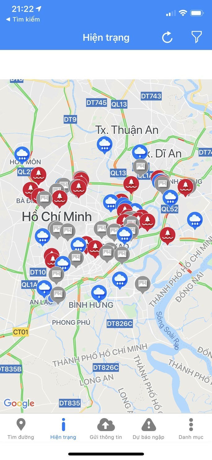 Cảnh báo các điểm ngập lụt trong TP.HCM