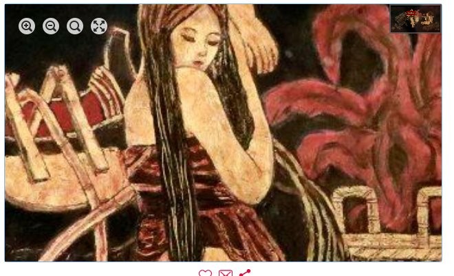 Một góc tác phẩm được đánh giá là rất thô và xấu, khác hẳn với nét vẽ thật của cố họa sĩ Nguyễn Khang