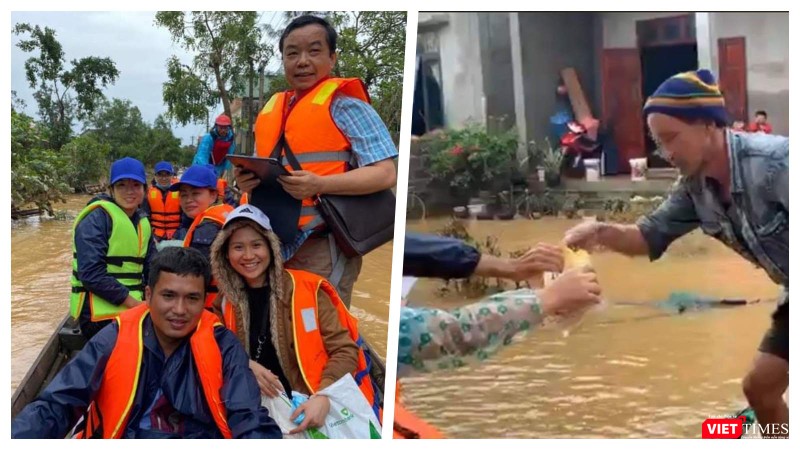 Chia sẻ từng ổ bánh mì, phần cơm cứu trợ tới bà con vùng lũ (Ảnh: Đoàn cứu trợ Hạt giống tâm hồn - Vì miền Trung yêu thương cung cấp) Chia sẻ từng ổ bánh mì, phần cơm cứu trợ tới bà con vùng lũ (Ảnh: Đoàn cứu trợ Hạt giống tâm hồn - Vì miền Trung yêu thương cung cấp)