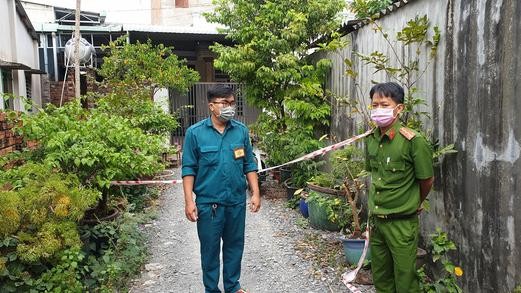 Một khu vực phong toả tại phường Long Bình, quận 9, nơi phát hiện BN1453 (Ảnh: Minh Hoà)