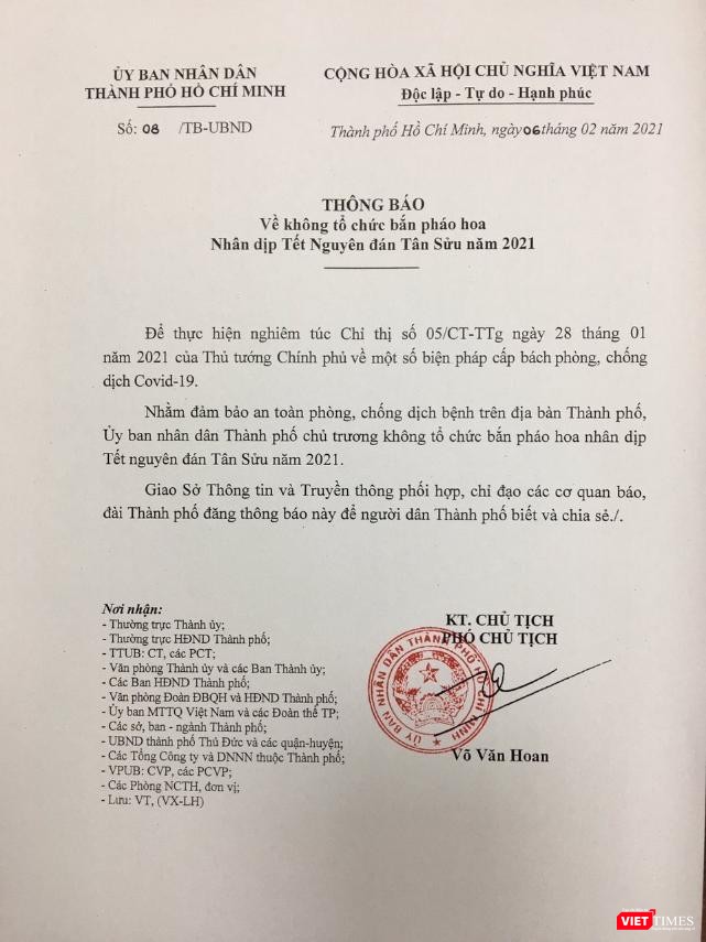 Công văn do ông Võ Văn Hoan - Phó Chủ tịch UBND TP.HCM ký Công văn do ông Võ Văn Hoan - Phó Chủ tịch UBND TP.HCM ký