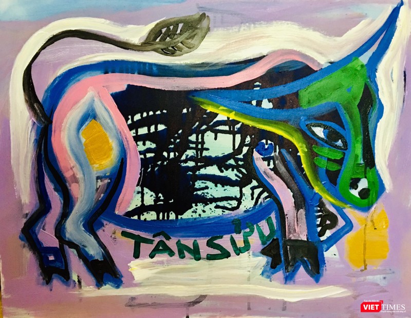 Hoạ sĩ Tô Chiêm vẽ hàng chục bức tranh con trâu đón năm Tân Sửu Hoạ sĩ Tô Chiêm vẽ hàng chục bức tranh con trâu đón năm Tân Sửu