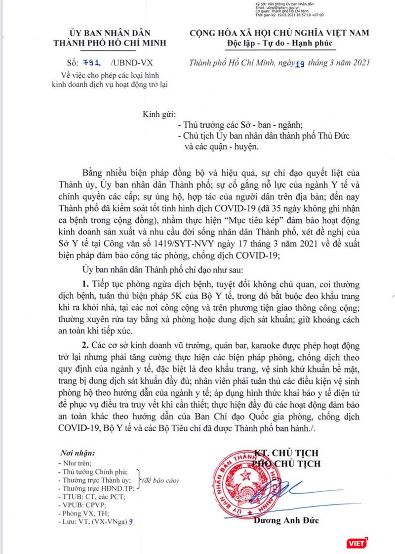 Công văn số 791 do Phó Chủ tịch UBND TP.HCM, ông Dương Anh Đức ký Công văn số 791 do Phó Chủ tịch UBND TP.HCM, ông Dương Anh Đức ký