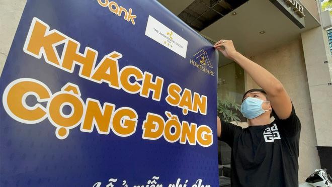 Khách sạn cộng đồng miễn phí cho tuyến đầu chống dịch - Ảnh: Phạm Nguyễn