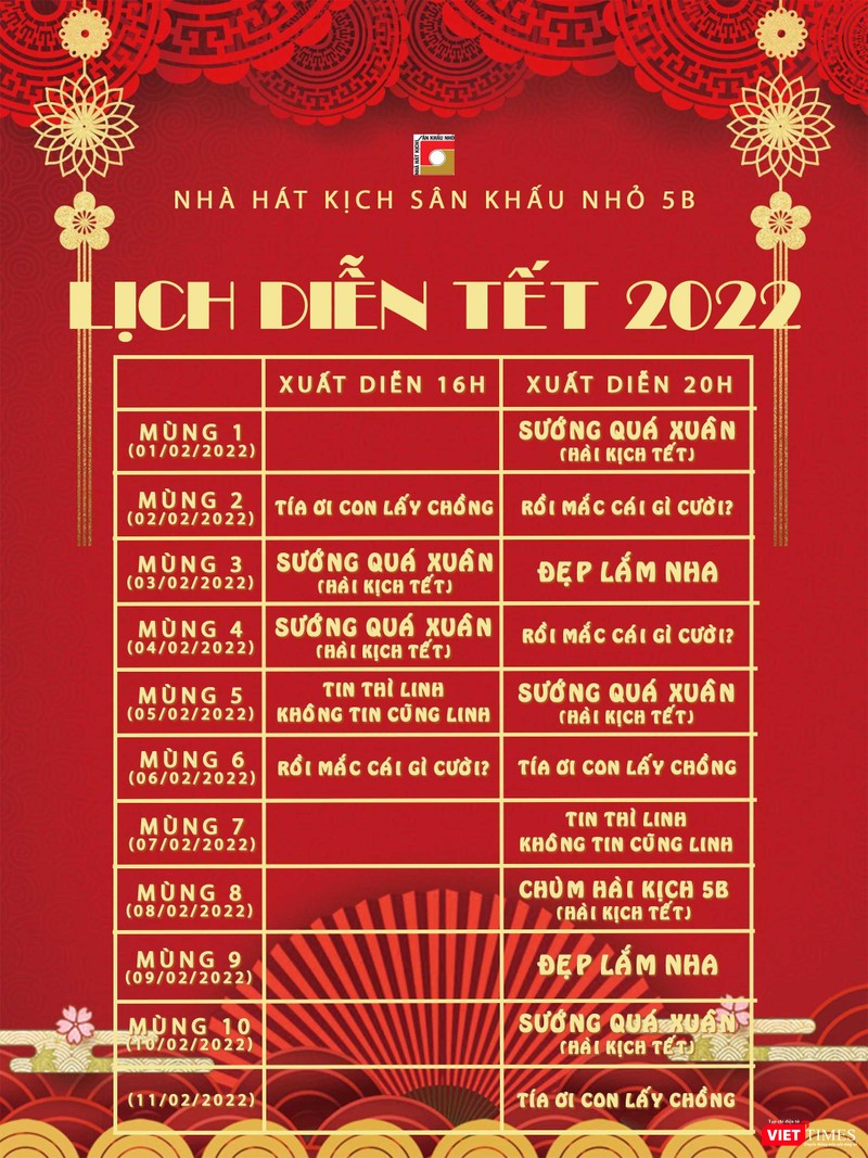 Kịch mục Tết phong phú của Nhà hát sân khấu nhỏ 5B Võ Văn Tần Kịch mục Tết phong phú của Nhà hát sân khấu nhỏ 5B Võ Văn Tần